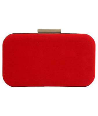 MaFs Women's Hand Embroidered/Zari Zardozi work Box Clutch Bag For Bridal, Casual, Party, Wedding || Red 2