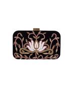 MaFs Women's Hand Embroidered/Zari Zardozi work Box Clutch Bag For Bridal, Casual, Party, Wedding || Red