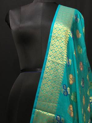 multicolor woven katan Silk dupattas 2