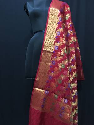 multicolor woven katan Silk dupattas 1
