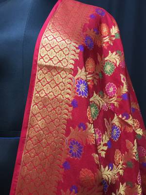 multicolor woven katan Silk dupattas 2