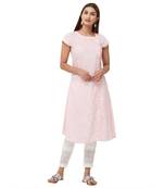 Pink printed rayon kurti