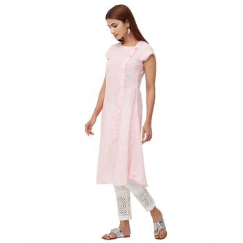 Pink printed rayon kurti 2