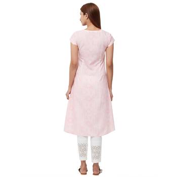 Pink printed rayon kurti 3