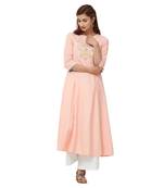 Peach embroidered viscose kurti