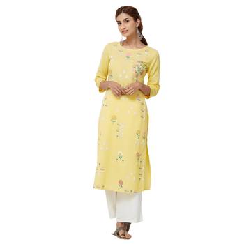 Yellow plain cotton kurti 1