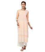 Orange embroidered rayon kurti