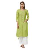 Green embroidered viscose kurti