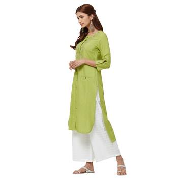 Green embroidered viscose kurti 2