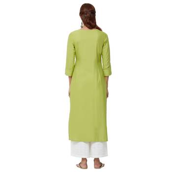 Green embroidered viscose kurti 3