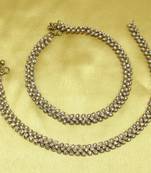 Designer Antique Gold Plated Diamond Stone Worked Payal Anklets
