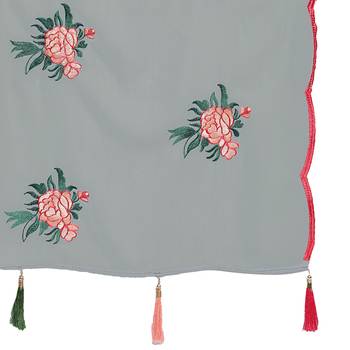 Grey embroidered georgette saree with blouse 3