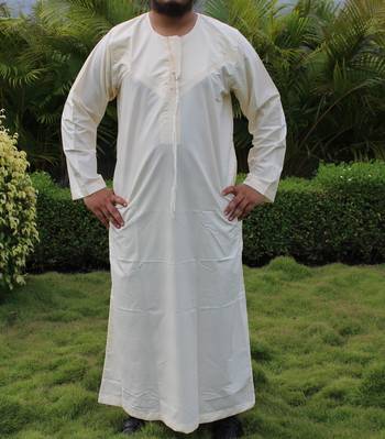 Yellow plain cotton poly galabiyyas 1