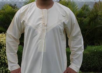 Yellow plain cotton poly galabiyyas 2