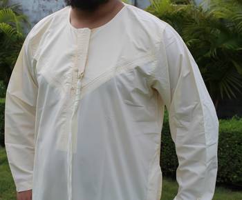 Yellow plain cotton poly galabiyyas 3