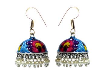 Minakari Oxodised Jhumki Earrings 1