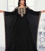 Black Georgette Embroidered Kaftan