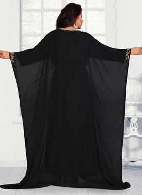 Black Georgette Embroidered Kaftan 3