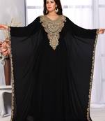 Black embroidered georgette islamic kaftans
