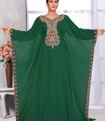 Green embroidered georgette islamic kaftans