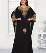 Black embroidered georgette islamic kaftans