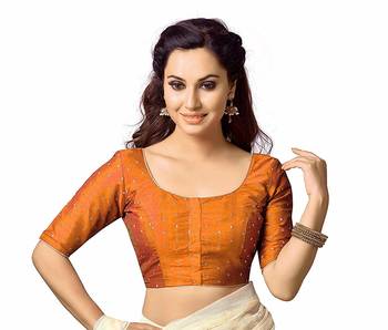 orange Designer  Readymade Blouse 1