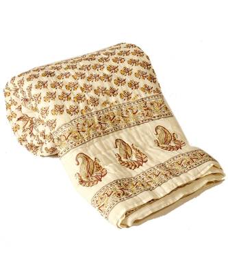 HandBlock FloralPrint Double Bed Jaipuri Razai 1