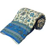 Hand Block Gold Print Cotton Single Bed Quilt