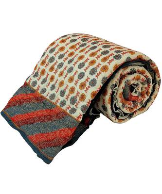 Rajasthani Print Cotton Single Bed Razai Quilt 1