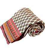 Rajasthani Gold Print Cotton Single Bed Quilt