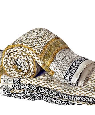 Pure Cotton Sanganeri Print Single Bed Quilt 1