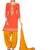 Orange Embroidered Silk Cotton Salwar With Dupatta