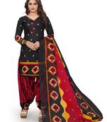Black Printed Cotton Salwar With Dupatta