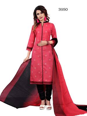 Pink Printed Cotton Salwar With Dupatta 1