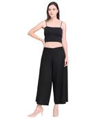 Inddus Black Cotton Solid Palazzo