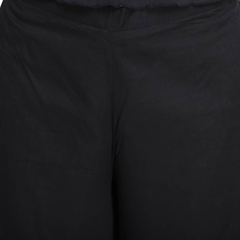 Inddus Black Cotton Solid Palazzo
