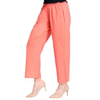 Inddus Peach Cotton Solid Palazzo 3