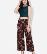 Inddus Maroon Cotton Printed Palazzo