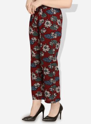 Inddus Maroon Cotton Printed Palazzo 3