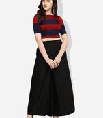 Inddus Black Cotton Solid Palazzo