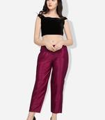 Inddus Purple Art Silk Solid Palazzo