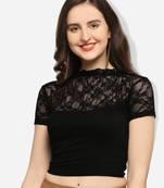 Inddus Black Solid Lycra Blouse