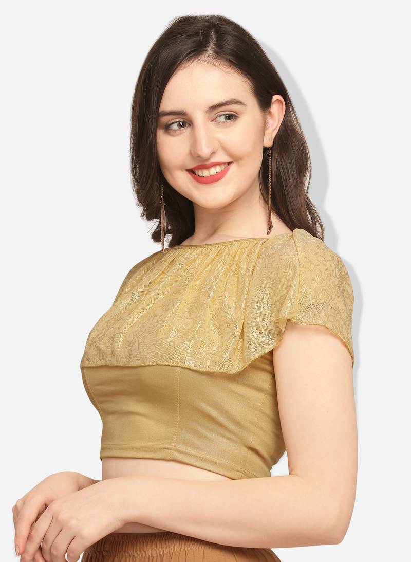 Inddus Gold Solid Lycra Blouse