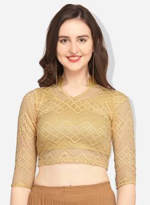 Inddus Gold Solid Lycra Blouse 1