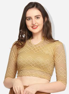 Inddus Gold Solid Lycra Blouse 2