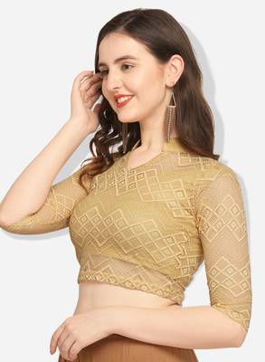 Inddus Gold Solid Lycra Blouse 3