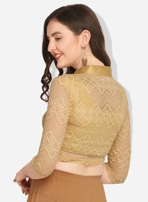 Inddus Gold Solid Lycra Blouse 4