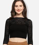 Inddus Black Solid Lycra Blouse