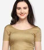 Inddus Beige Solid Lycra Blouse