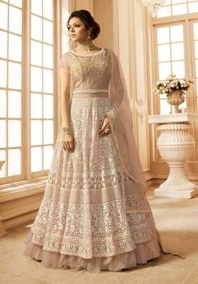Multicolor embroidered net salwar 1